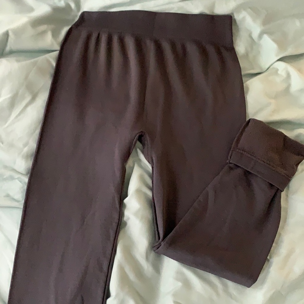 Grey fleece leggings